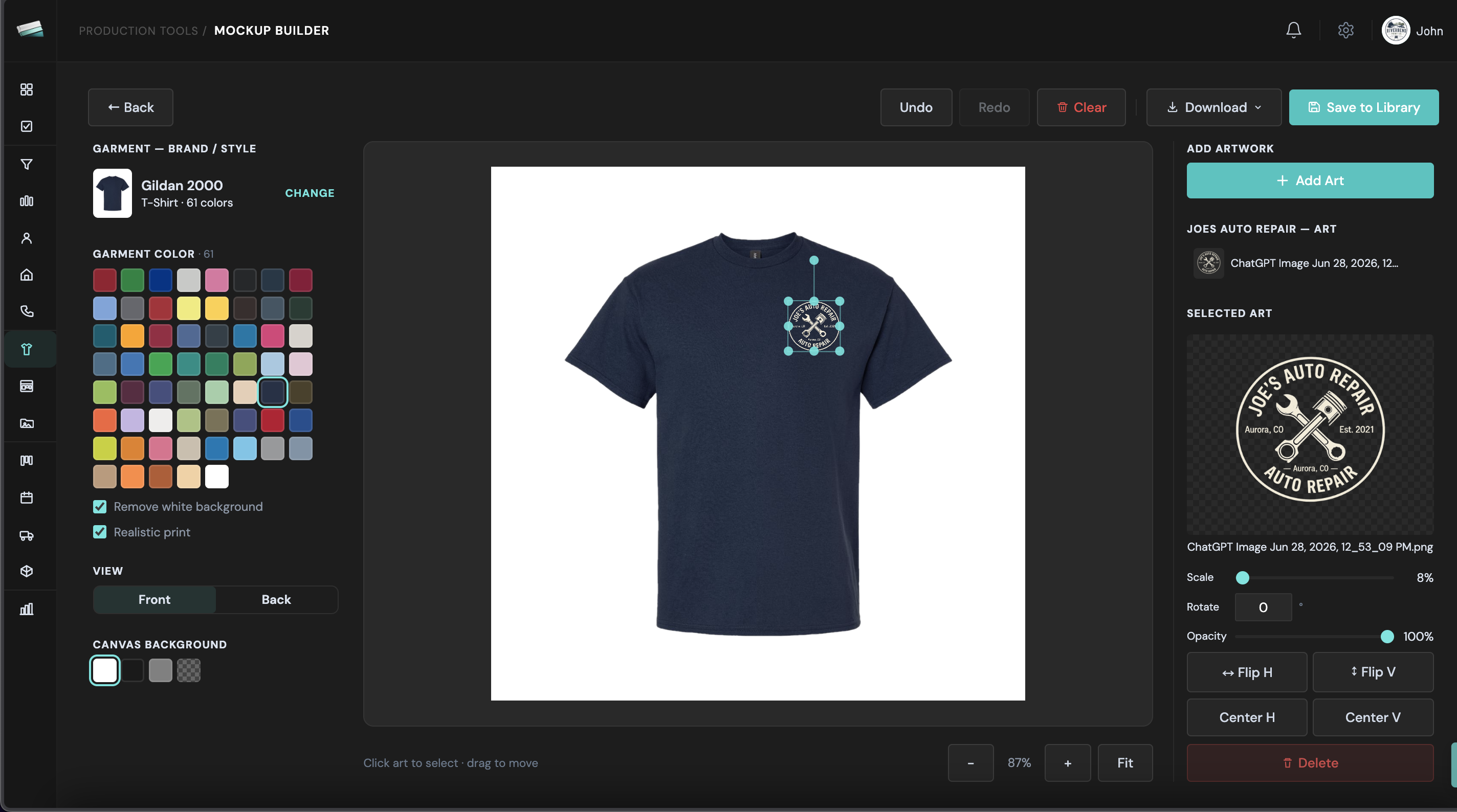 PrntlyOS mockup studio